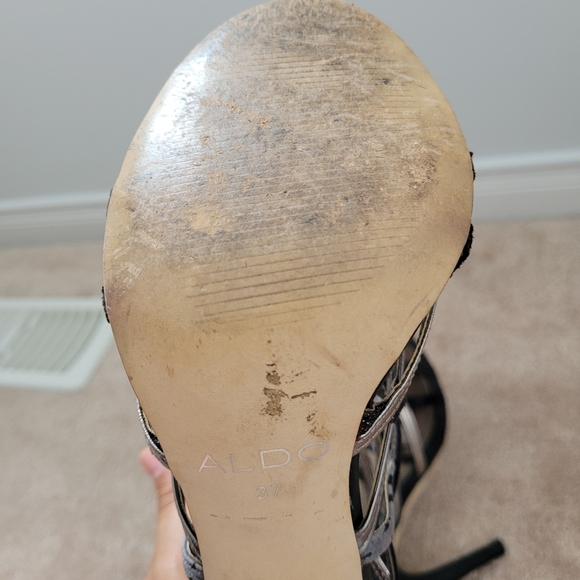 Aldo size 37, heeled sandal, multi print - Picture 4 of 4